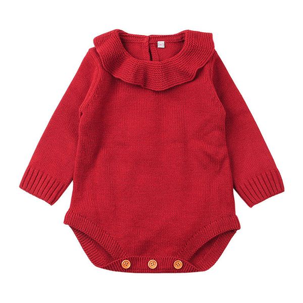 

baby bodysuit newborn baby girl warm clothes knitted winter autumn long sleeve jumpsuit blank soild outfits, Blue