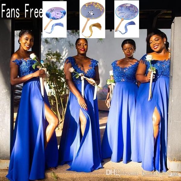 

африканских девочки длинного royal blue front split линия невеста платье плюс размером сшитого кружева аппликация бисер горничного честь gow, White;pink