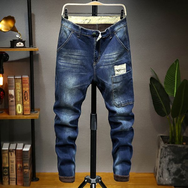 

plus-size men's jeans, Blue