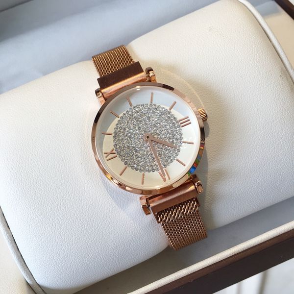 

relojes de marca mujer леди платье наручные часы с магнитной пряжкой модные женские часы с бриллиантами класса люкс кварц relojes de marca m, Slivery;brown