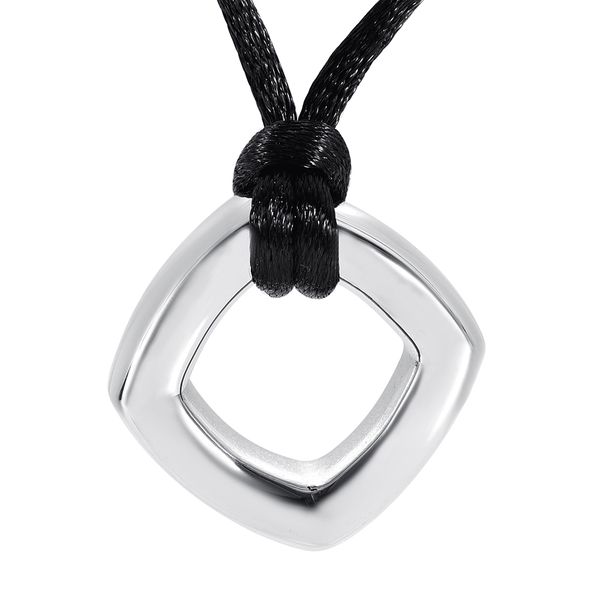 

square shape cremation keepsake urns necklace simple dsign silver stainless steel mens memorial pendant necklace for ashes