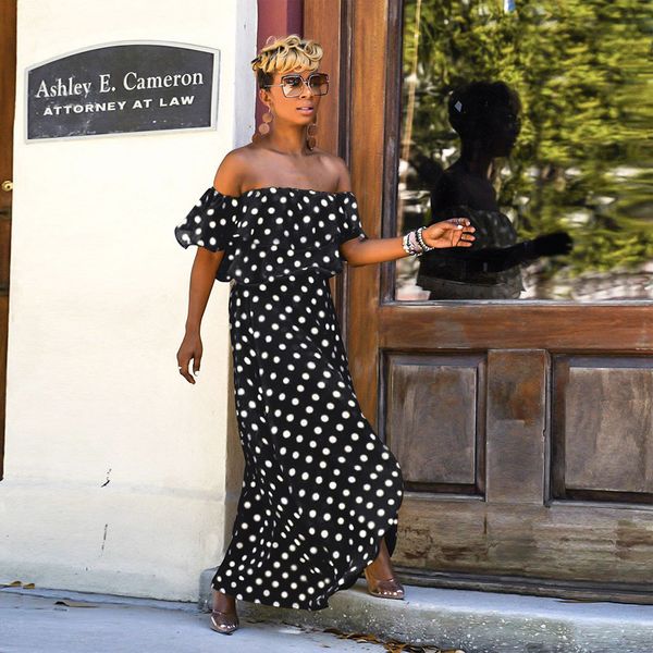 

женские платья лета богемское dot vadim с плеча ropa mujer платье без рукавов платье партии асимметричный vestidos de festa j08, Black;pink