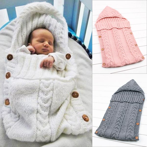 

newborn swaddle blanket baby wrap warm wool crochet knitted sleeping bags baby envelope sleepsacks sleeper for bedding stroller