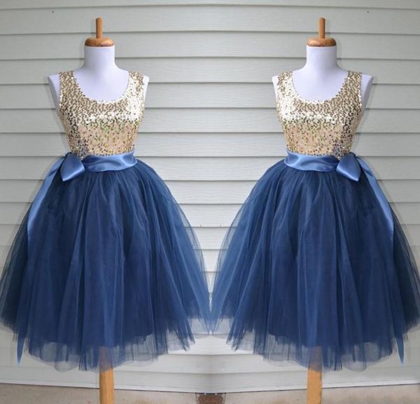 Tutu-Rock für Mädchen, festliche Kleider, goldene Pailletten, glitzerndes dunkles Marineblau, Band-Schärpe, A-Linie, Junior-Kind-Kleinkind-Mädchen-Abschlussball-Partykleid, individuell