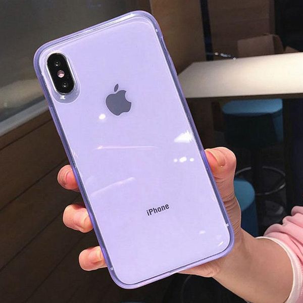 

colorful transparent shockproof frame phone case for iphone 1111pro x xs xr xs max 8 7 6 6s plus soft tpu protection back cover