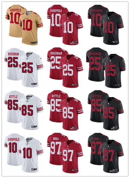 

Cu tom an franci co men 039 women 039 youth 49er 85 george kittle 10 jimmy garoppolo 25 richard herman 97 nick bo a red gold footba