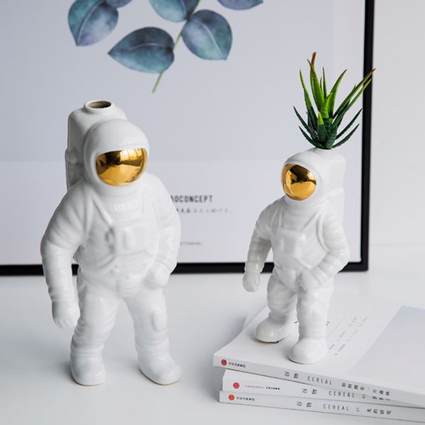 

space man astronaut vase ceramic model unique astronaut vase dried flowers white ceramic for table decor tool