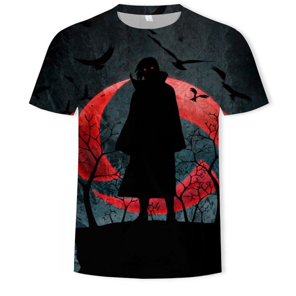 

mens designer naruto 3d digital printing naruto short-sleeved t-shirt animation peripheral clothes, White;black