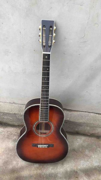 

custom solid sitka spruce jm acoustic guitar abalone binding inlay rosewood fingerboard customize logo headstock is ok