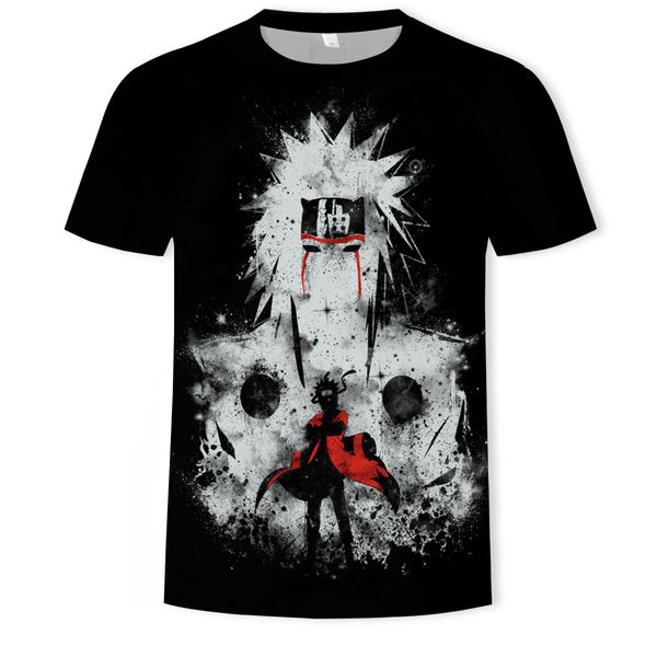 

mensnaruto 3d digital printing round collar fashion t-shirt, White;black