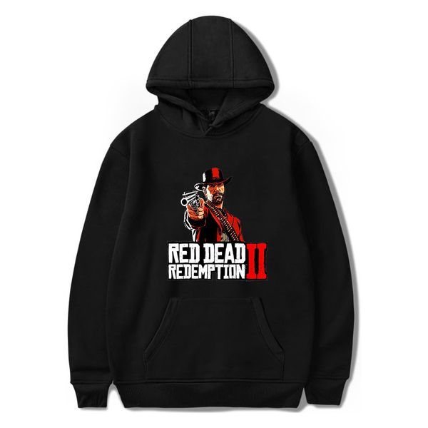 

red dead redemption 2 fashion hoodies men woman designer clothes hooded sweatshirts, Black