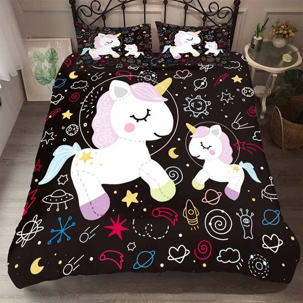 

wensd little unicorn bedding lovely bed comforter black cartoon bedding unicorn comforter set winter duvet cover pillowcase