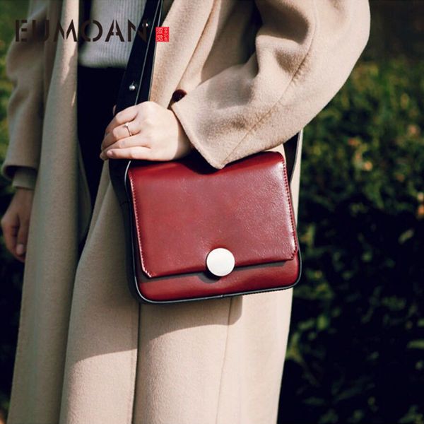 

eumoan women's leather calf bag, female slant shoulder bag, leather literary bag
