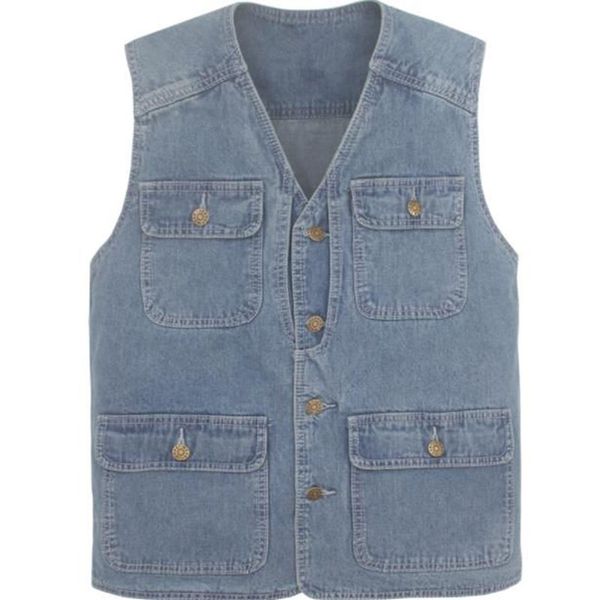 

fashion waitscoat men's cowboy vests baggy coat men loose denim vest outwear mens outer jacket casual coats, Black;white