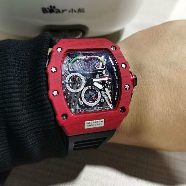 

новое поступление бренд rm часы хронограф спортивный стиль скелет циферблат мужские часы мода мужские наручные часы часы relojes hombre, Slivery;brown