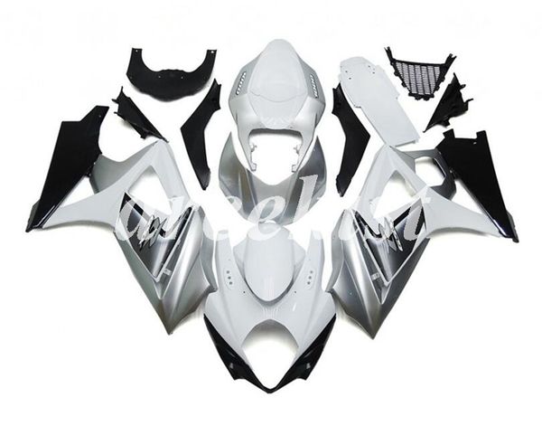 

4 gifts motorcycle new abs full fairings kit fit for suzuki gsx-r1000 2007 2008 07 08 gsxr1000 k7 body set white silver