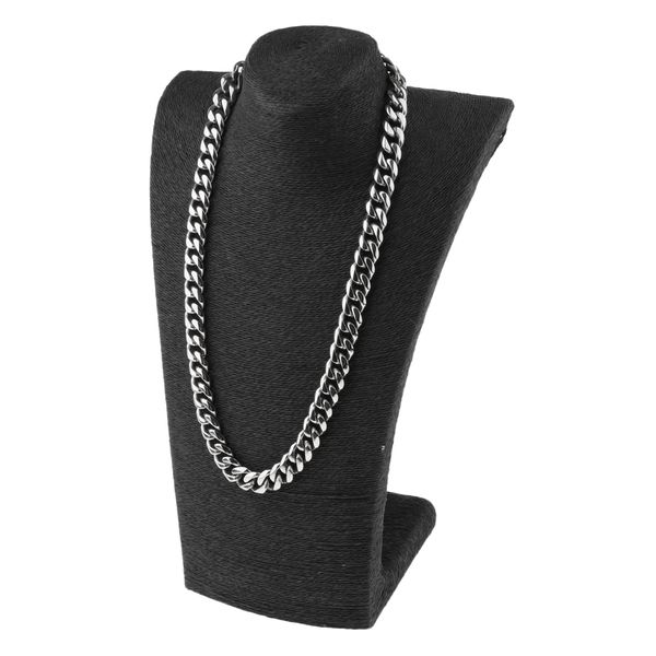 

mens chain silver tone curb link stainless steel necklace 75cm/28inch