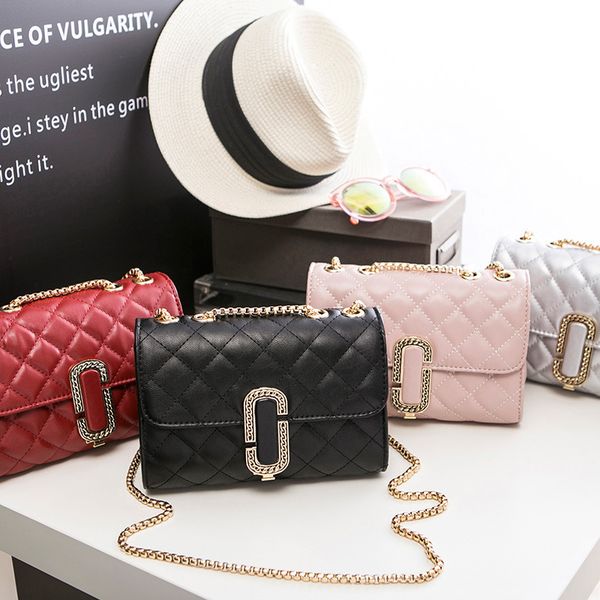 

diamond lattice chain package chic ck luxury bag woman 2020 lock catch genuine leather messenger single shoulder portable woman package