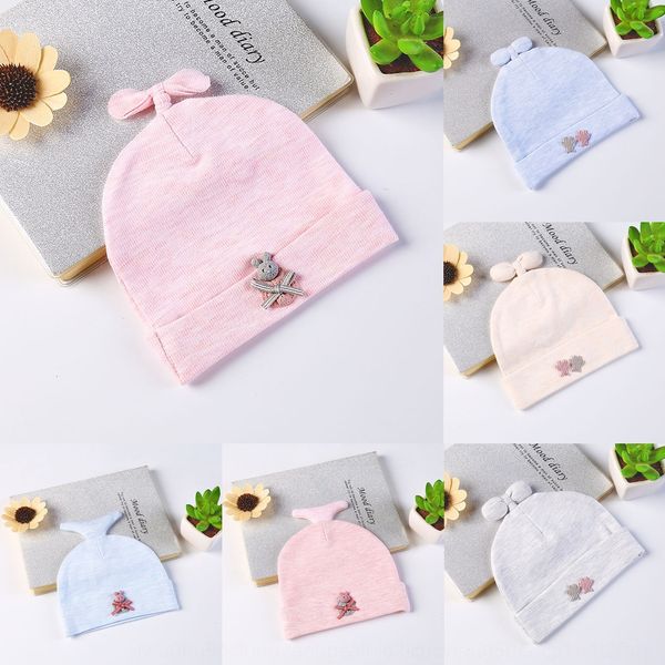 

longqi beibei cartoon pure cotton simple fetal male and female baby tire cap baby cap, Yellow