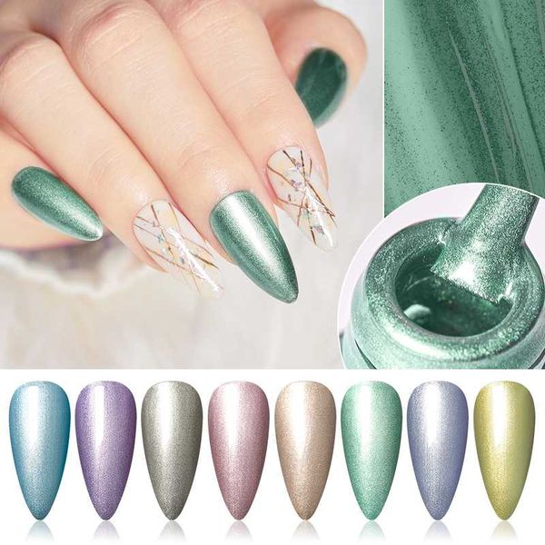 

rban nail 8ml glitter uv gel polish metallic mirror effect nail gel polish semi permanent soak off art vernish, Red;pink