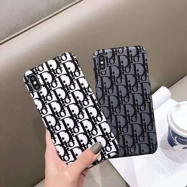 

2019 fashion iphone case for iphonexsmax xr xs 7plus/8plus 7/8 6s/6sp6/6s fashion d letters print protective back cover 2 style