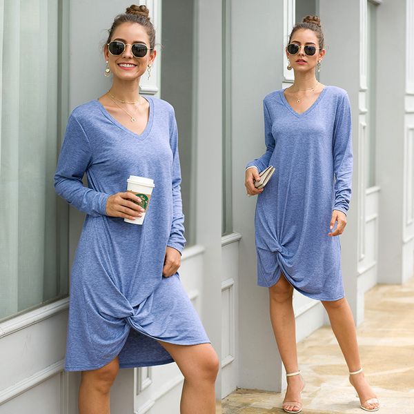 

designer womens dress autumn and winter new luxury dresses for women with asymmetrical casual brand long-sleeved dress with 11, Black;gray