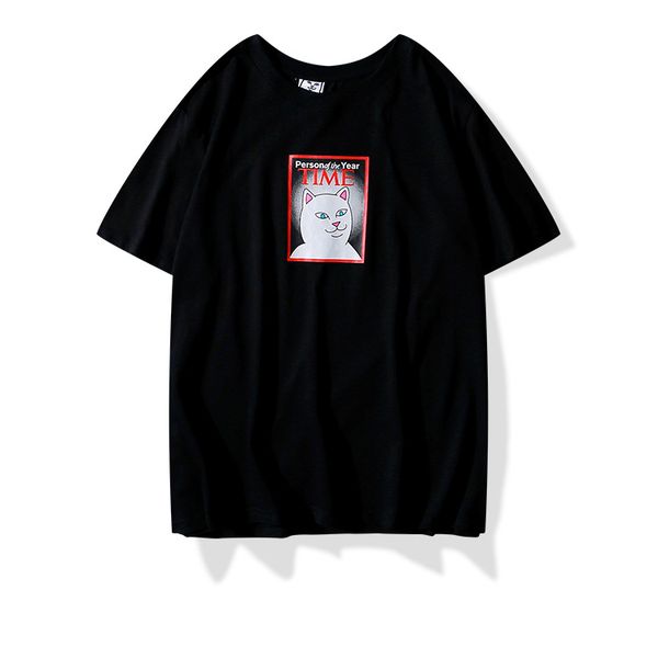 

ripndip t shirt 20ss us mens designer t shirts luxury time cat printing men shirts short sleeved cotton new shirt, White;black
