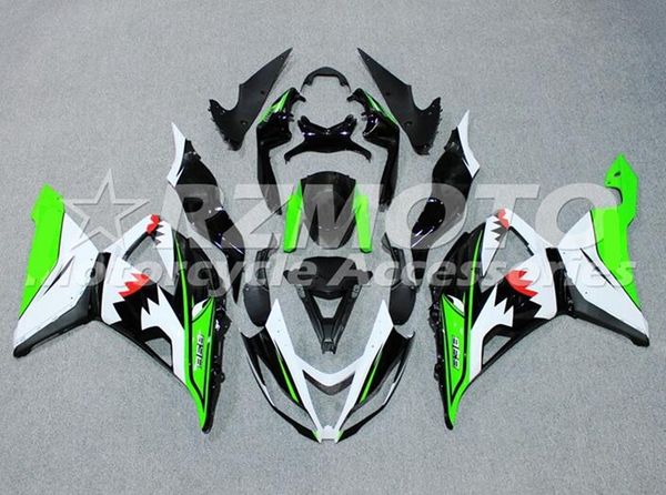 

4 gifts new abs injection mold motorcycle fairings kit fit for kawasaki ninja zx-6r 599 zx6r 2013 2014 2015 2016 2017 green white luster