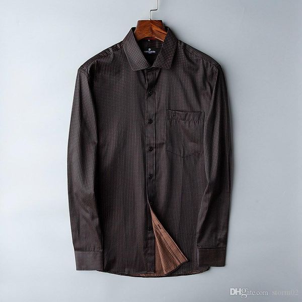 

бесплатная доставка осень и зима 2019 новый высококачественный дизайнер мужской моды с длинным рукавом рубашки поло повседневная мужская руб, White;black