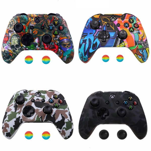 

k5c камуфляж ca x защитного чехол кожа резиновое покрытие рукав для xbox one s силиконового контроллера protector