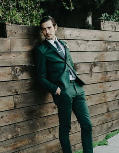 

handsome mens suits 2 piece (jacket+pants) green wedding groom tuxedo for men man terno masculino, White;black