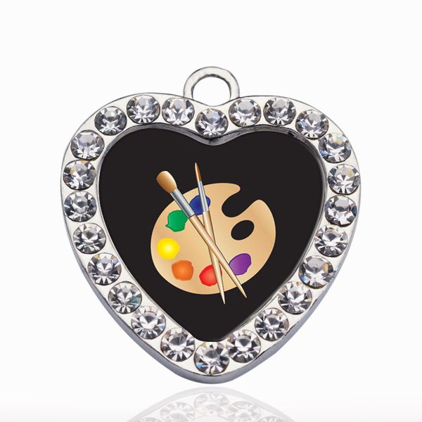 

the artist circle charm vintage heart charms pendants fashion charm necklace for women men diy jewelry, Bronze;silver
