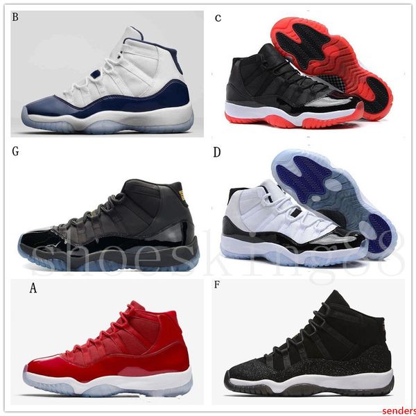 

11 11s space jam bred concord basketball shoes men women 11s gym red midnight navy gamma blue 72-10 with