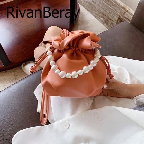 

pearl ручка дизайн мини кожа pu кулиска ковш сумка candy цвет crossbody сумка для женщин 2020 новых плеч сумки женщины