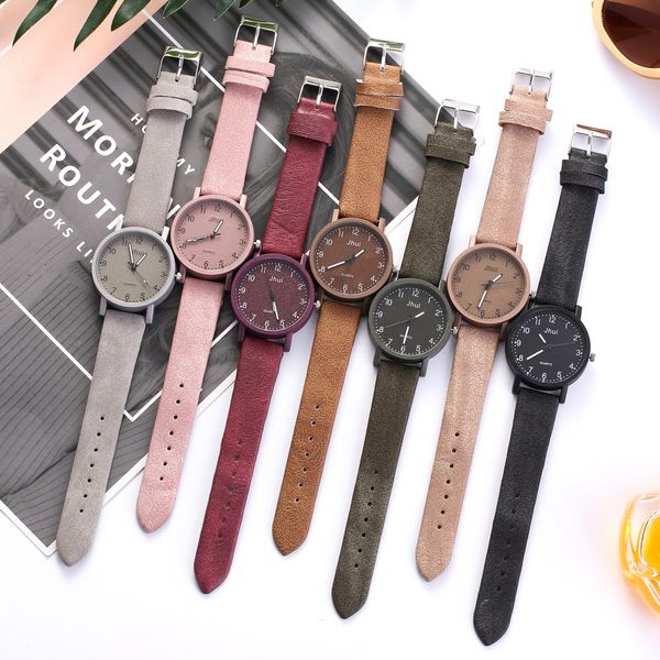 

women's casual quartz leather band new strap watch analog precise time and keep good time wrist watch, Slivery;brown