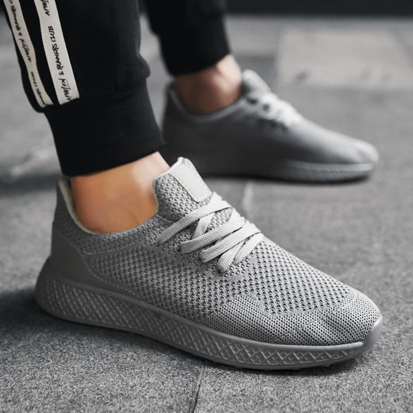

style casual shoes men sport sneakers male zapatillas deportivas breathable gym footwear light tenis, Black