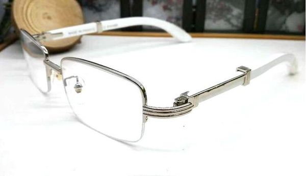 

2020 fashion mens sports trendy clear black glasses man women attitude buffalo horn glasses vintag bamboo frames lunettes gafas de sol, White;black