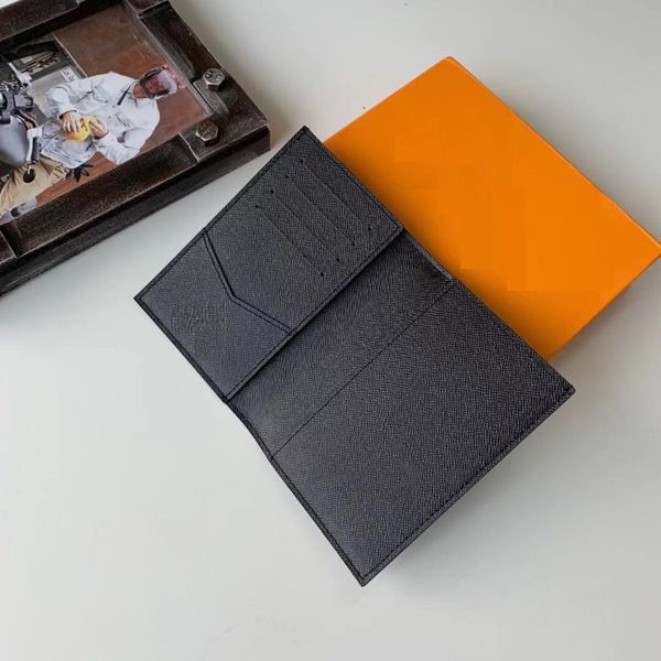 

mens women passport holder lady wallet flower printing cards holders real leather bags purse covers for passports with box dust bag, Brown;gray