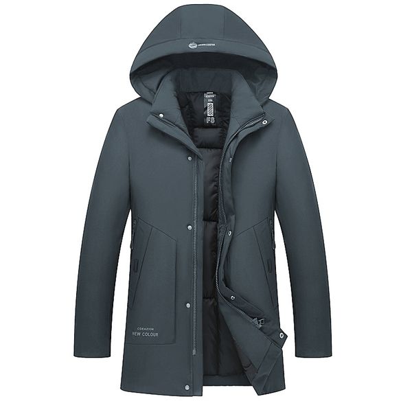 

2019 in-yeson men's winter jackets windproof warm medium long coat men parkas hooded overcoat plus size 4xl, Black