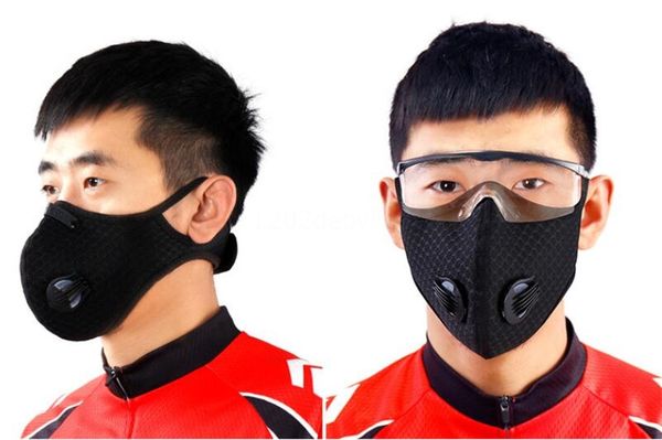 

pm2.5 5 layers mouth mask replaceable activated carbon mask mouth mask cotto reusable new #qa808, Black