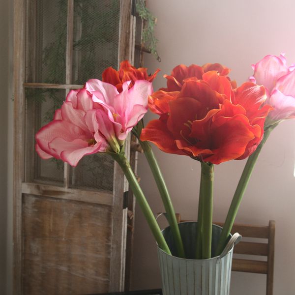 

2pcs per lot artificial lotus fake flower home wedding decoration simulation hand holding silk flower branch plastic fake plants