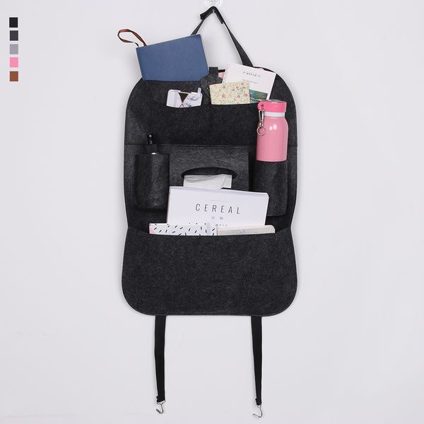 

car rear seat back bags organizer storage holder cup holder bottle tissue box multi-pocket hanging travel blanket auto accessory