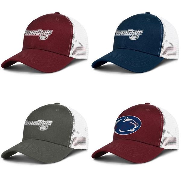 

penn state nittany lions football marble print logo adjustable trucker cap dad custom youth fashion baseball hat old pink breast, Blue;gray