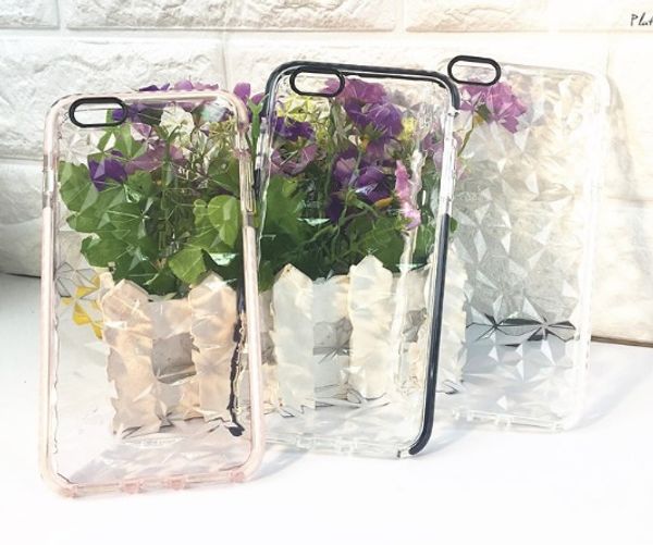 

diamond pattern transparent colorful tpu case shockproof cover for iphone x xs max xr 6 7 8 plus samsung s9 s8 plus