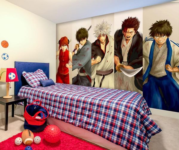

self-adhesive] 3d gintama 45806 japan anime wall paper mural wall print decal murals