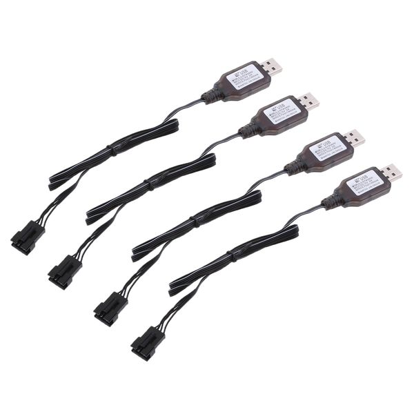

4шт 7.4v usb к sm 4-контактный li-po батарея зарядного кабеля для rc drone автомобильных игрушек