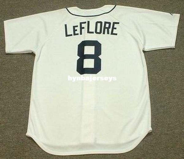 

custom ron leflore detroit stitched majestic vintage home baseball jersey retro mens jerseys shirt, Blue;black