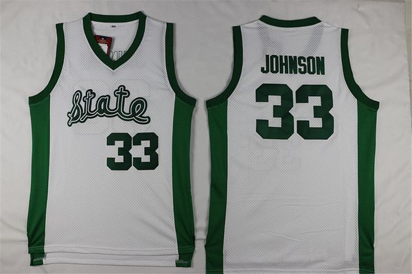

michigan state spartans # 33 ирвин джонсон колледж баскетбол джерси - белый, Black