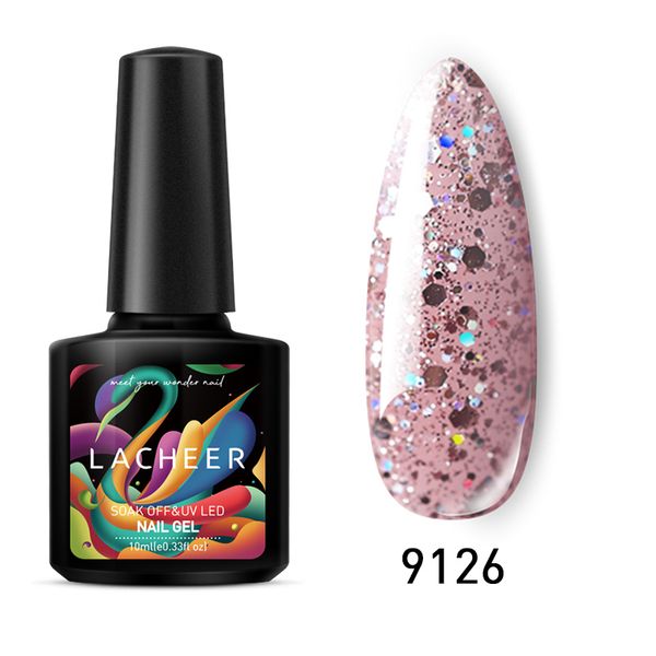 

lacheer pink gel polish shiny platinum glitter led nail gel varnish soak off polish semi permanent colorful lacquer, Red;pink