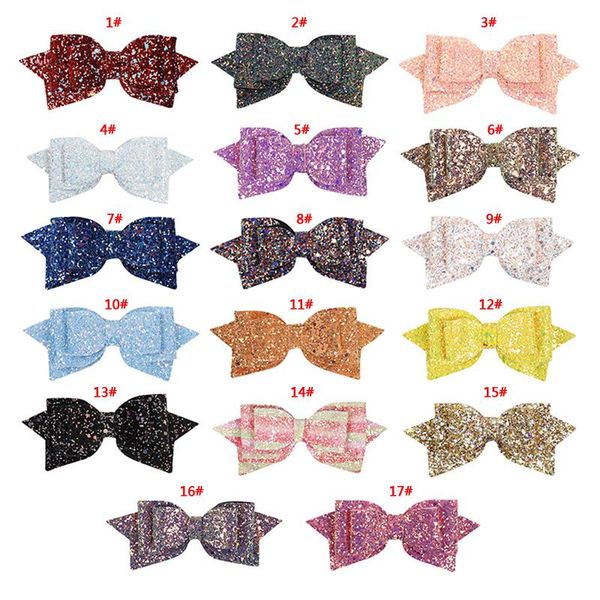 

glitter sequins hair clip kid bow hairpin children hair accessories girl large bowknot barrette baby hair clips manual hairs pin vt1646